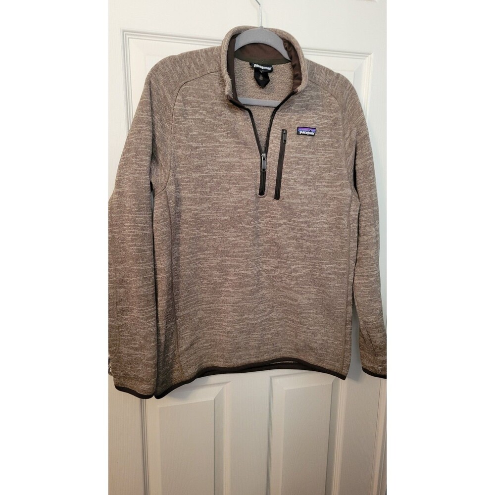Patagonia Men's Better Sweater 1/4 Zip Fleece Pullover Pale Khaki Brown M 25522